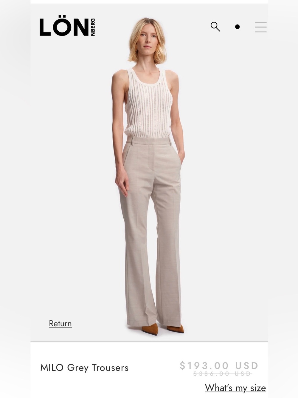 Maurgaux Lonnberg Beige Wide-Leg Women's Trousers 36, was $395 made in Paris